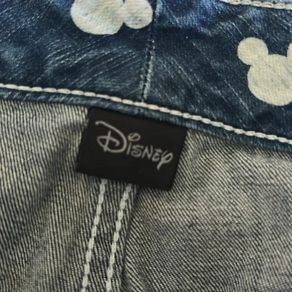 Disney Denim Shorts with White Mickey Mouse Pattern - Picture 4 of 8